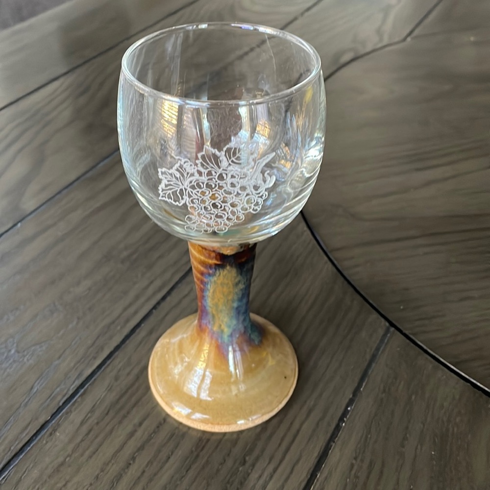 Holbrook Etched Glass Chalice